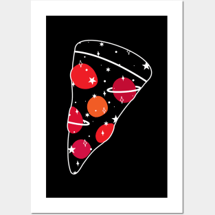 Space Pizza (black) Posters and Art